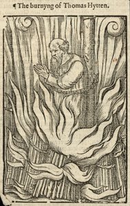 De verbranding van Thomas Hytten (gravure)