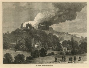 De brand van het Alexandra Palace door English School