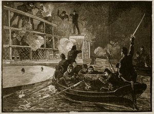 De verovering van de Caroline, 1837, illustratie uit Cassells Geïllustreerde Geschiedenis van Engeland door English School