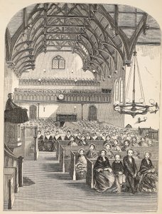 De kapel in Brixton, illustratie uit The Criminal Prisons of London and Scenes from Prison Life door Henry Mayhew en John Binny, uitgegeven in 1862 door English School