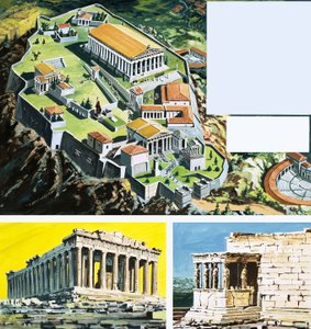 De stad Athene in het oude Griekenland door English School