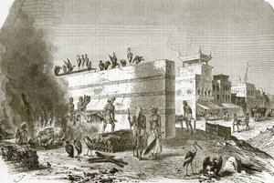 De crematieplaats in Calcutta