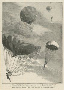 De afdaling van een ballon bij het Alexandra Palace
