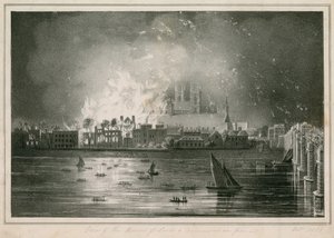 De vernietiging door brand van de Huizen van het Parlement op 16 oktober 1834