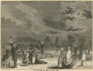 De zonsverduistering, gezien in Hyde Park, Londen door English School