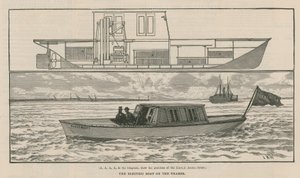 De elektrische boot op de Theems door English School