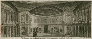 De ingang van het Pantheon, Oxford Street, Londen, genomen vanaf de muziekgallerij door English School