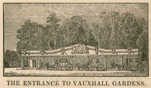 De ingang van Vauxhall-tuinen, Londen