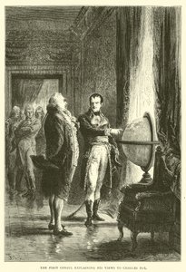 De eerste consul legt zijn standpunten uit aan Charles Fox door English School