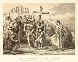 De eerste prediking van het christendom in Groot-Brittannië door English School