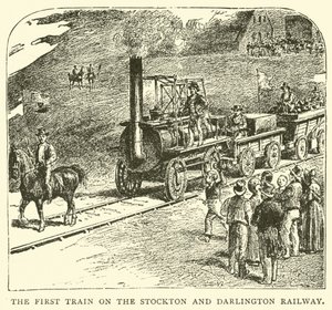 De eerste trein op de Stockton en Darlington Railway