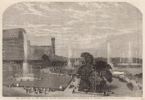 De fonteinen bij het Crystal Palace door English School