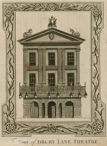 De voorkant van het Drury Lane Theatre, Londen