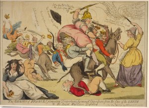 De geest van Frankrijk die despotisme, tirannie en onderdrukking van de aardbodem uitroeit, of de koninklijke krijgers verslagen, 1792
