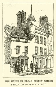 Het huis in Broad Street waar Byron als jongen woonde door English School