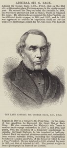 De overleden Admiraal Sir George Back, RN, FRS (gravure)