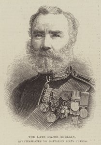 De overleden Majoor McBlain, Kwartiermeester 1e Bataljon Scots Guards door English School