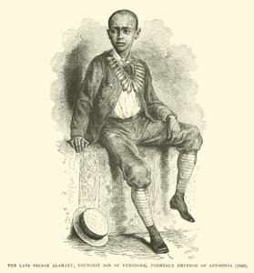 De overleden prins Alamayu, jongste zoon van Theodorus, voormalig keizer van Abessinië, 1868