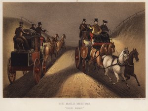 De postwagens ontmoeten elkaar, "goedenacht"