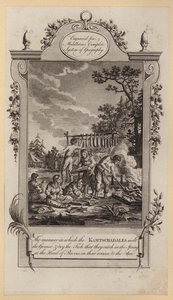 De manier waarop de Kamtschadalen het vet smelten en de vis drogen die ze in de lente vangen aan de kop van rivieren, op hun terugkeer naar de zee (gravure) door English School