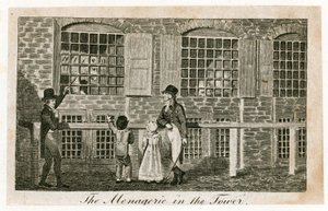 De menagerie in de Tower of London rond 1820 door English School