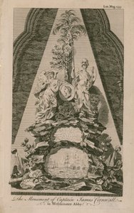 Het monument van Kapitein James Cornwall door English School