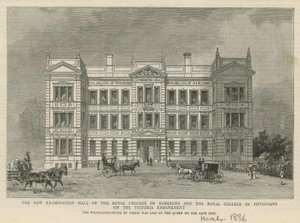 De nieuwe Examenzaal van het Royal College of Surgeons en het Royal College of Physicians door English School