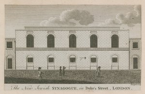 De nieuwe Joodse Synagoge in Dukes Street, Londen door English School