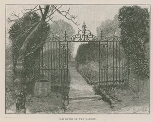 Het nieuwe openbare park in Highgate: oude poorten in de tuin door English School