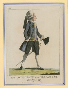 De novice van een Macaroni, Ranelagh, 1772 door English School