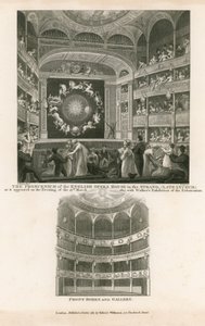 Het proscenium van het Engelse Opera House in de Strand (voorheen Lyceum) door English School