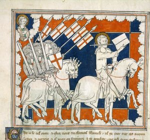 De ruiter op een wit paard, begin 14e eeuw (miniatuur)