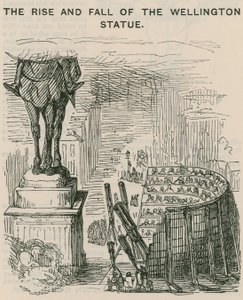De opkomst en ondergang van het Wellington-standbeeld; cartoon door English School