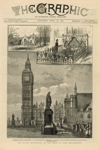 De tweede verjaardag van de dood van Lord Beaconsfield door English School