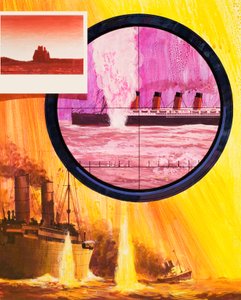 Het zinken van de Lusitania door English School