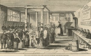 De soepkeukens voor de behoeftige armen, Leicester Square, Londen