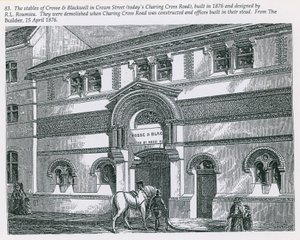 De stallen van Crosse & Blackwell in Crown Street (het huidige Charing Cross Road) door English School