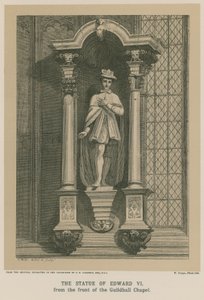 Het standbeeld van Koning Edward VI vanaf de voorkant van de Guildhall-kapel