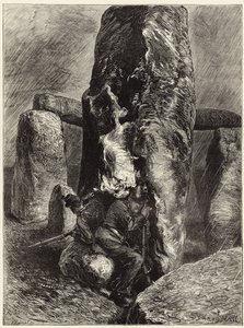 De achterblijvers bij Stonehenge door English School