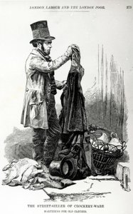 De straatverkoper van aardewerk ruilt voor oude kleren, c.1840 door English School