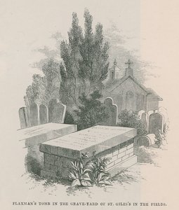 Het graf van John Flaxman op het kerkhof van St Giles in the Fields door English School