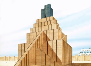 De torenhoge ziggurat in Babylon