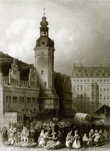 Het stadhuis en de markt, Leipzig door English School