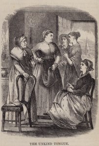 De onvriendelijke tong (gravure) door English School
