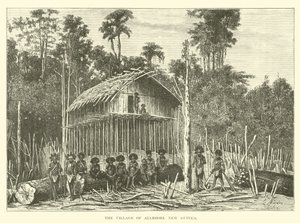 Het dorp Alambori, Nieuw-Guinea door English School