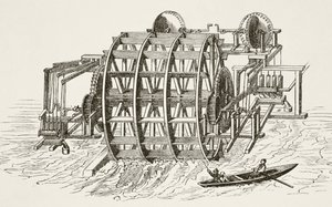De waterwerken van London Bridge, voor het eerst opgericht in 1582, uit The National and Domestic History of England door William Hickman Smith Aubrey (1858-1916) gepubliceerd in Londen, ca. 1890