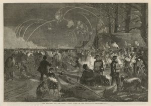 Het weer en de parken: nachtscène op de Serpentine door English School
