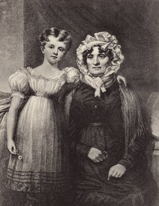 De weduwe en kleindochter van Robert Burns door English School