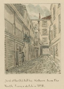 De binnenplaats van The Old Bell Inn, Holborn, Londen, vanuit het noorden door English School