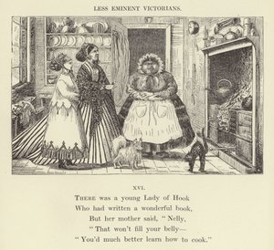 Er was een jonge dame van Hook (gravure)